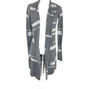 Tahari 2 ply cashmere open front cardigan sz S Gray Striped
